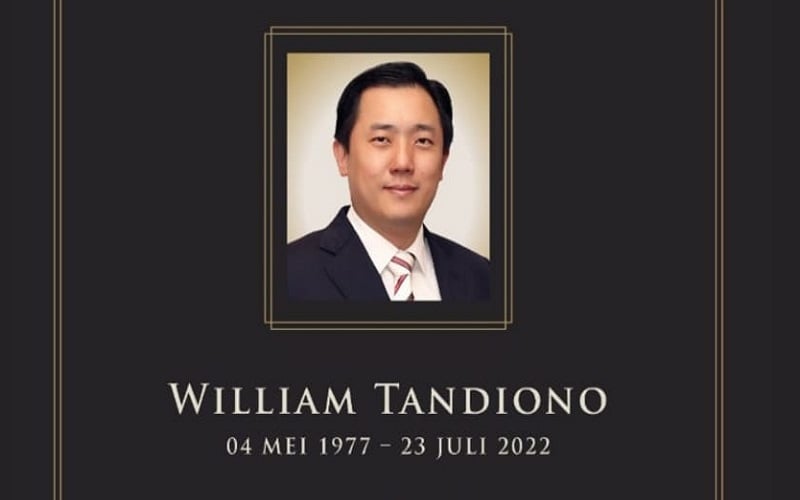  Menantu Dato Sri Tahir, William Tandiono Meninggal Dunia