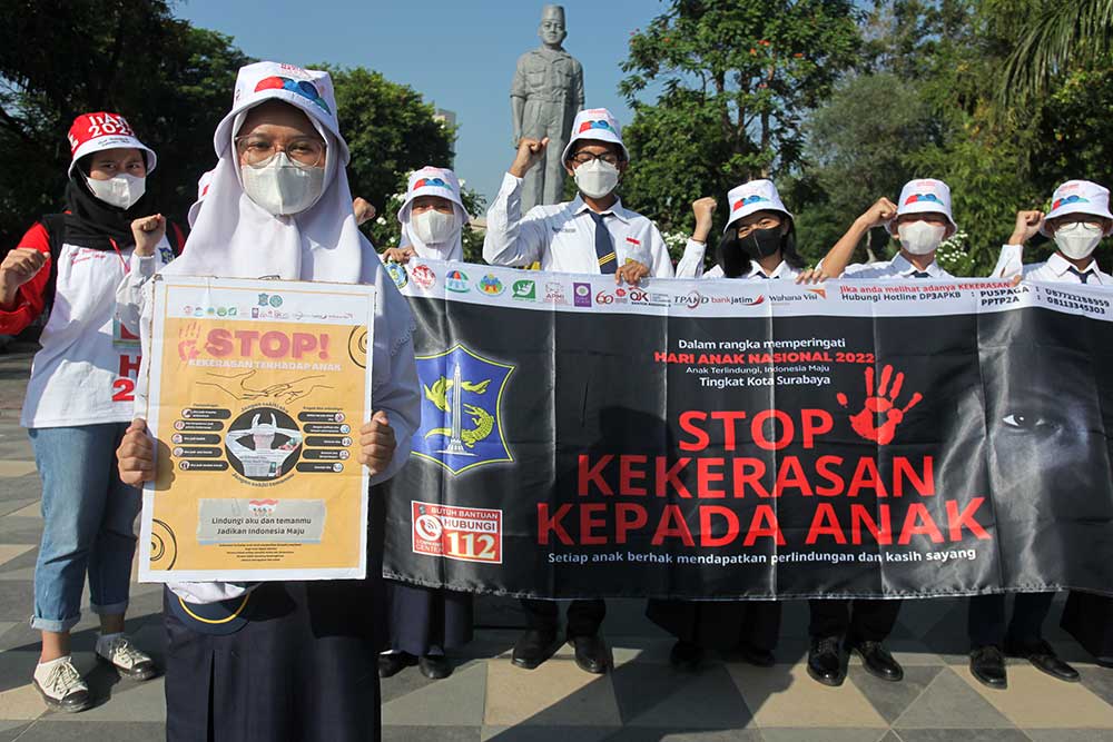  Sambut Hari Anak Nasional, Pelajar di Surabaya Kampanyekan Stop Kekerasan Kepada Anak