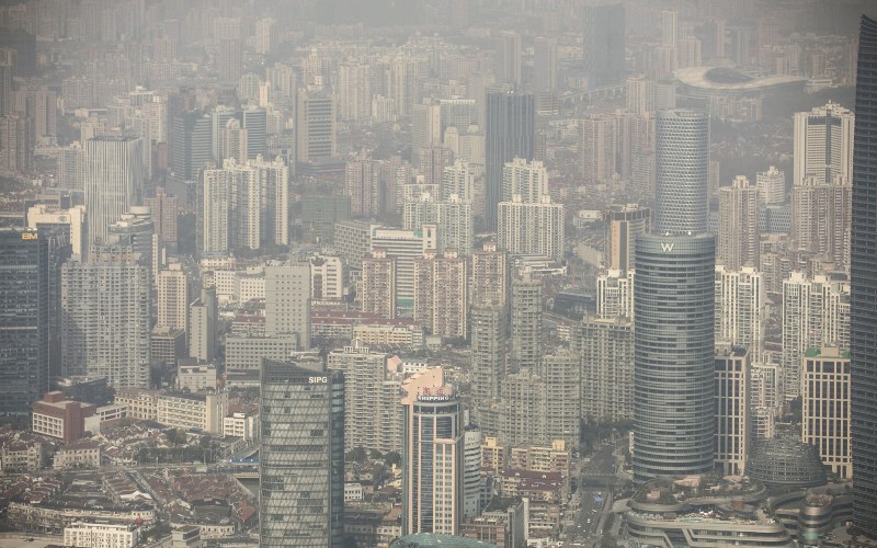 Pemandangan Shanghai, China dari atas./Bloomberg-Qilai Shen