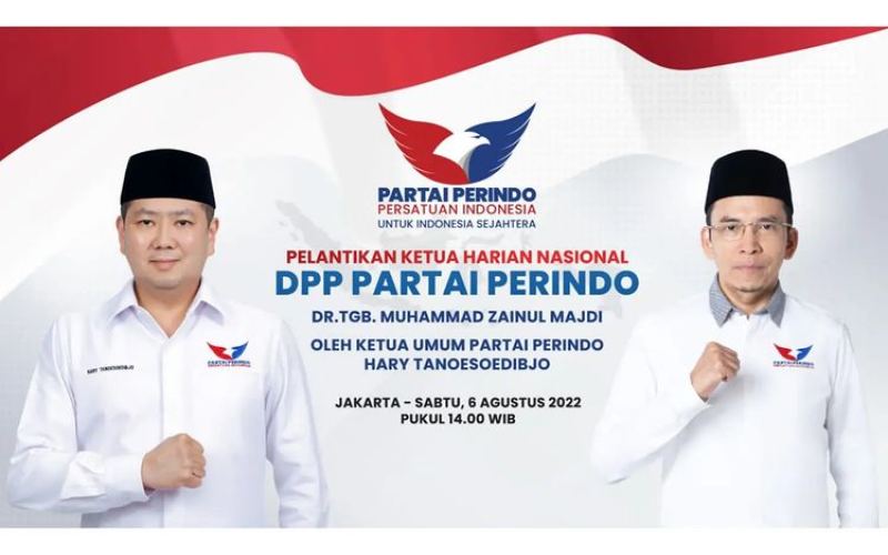 Tuan Guru Bajang (TGB) TGB Muhammad Zainul Majdi menjadi Ketua Harian Nasional DPP Partai Perindo