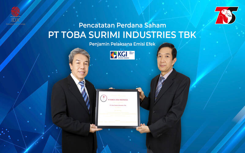 PT Toba Surimi Industries Tbk (CRAB) resmi elantai di bursa, Rabu (10/8/2022). Harga sahamnya melesat beberapa saat setelah mulai diperdagangkan./ BEI