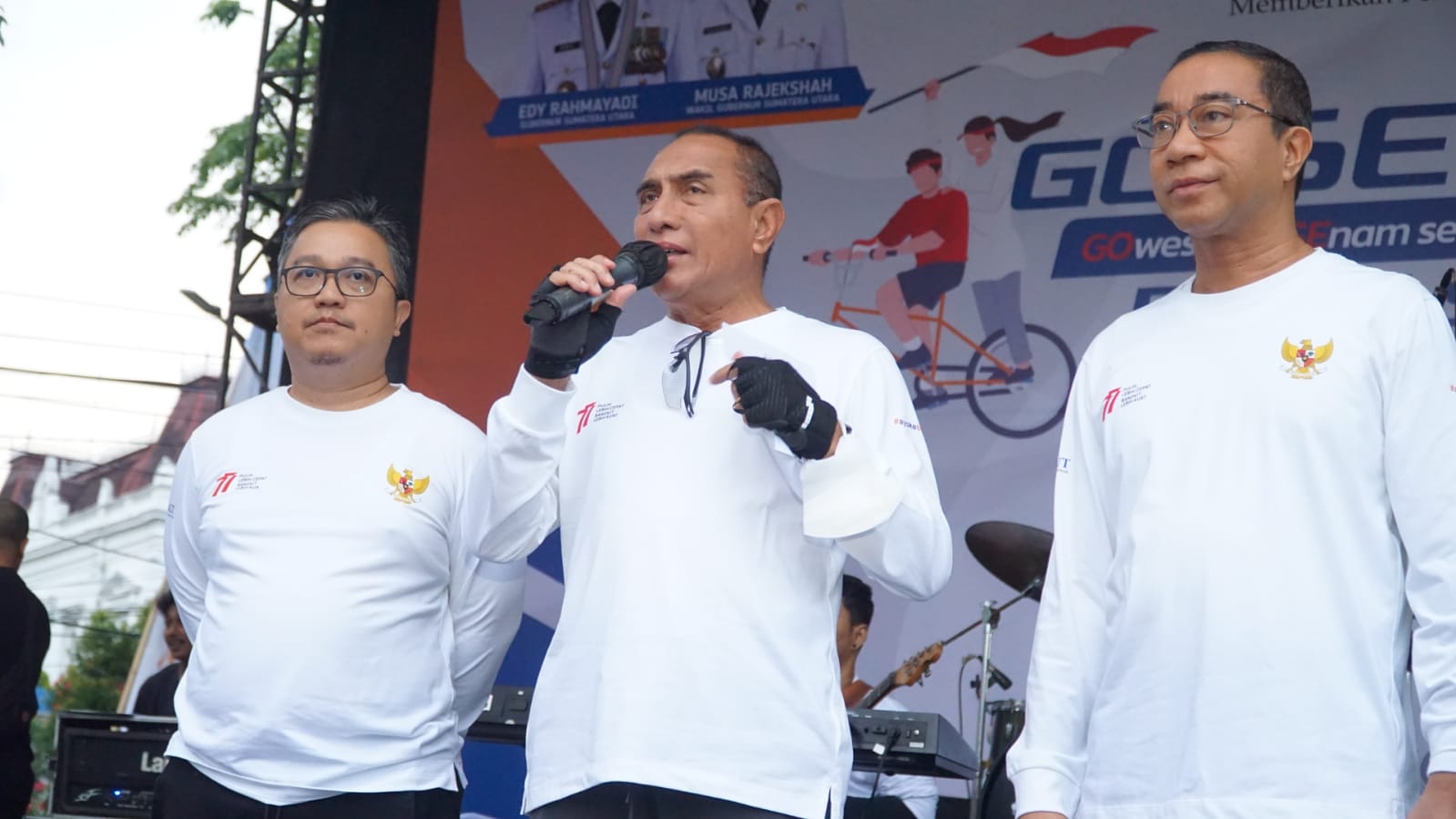  Sambut HUT ke-77 RI, Bank Sumut Gelar Gowes dan Senam Berhadiah Sepeda Motor