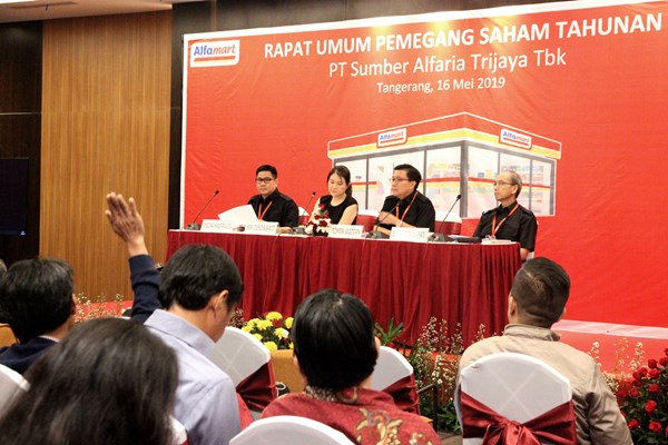 Rapat Umum Pemegang Saham (RUPS) Tahunan PT Sumber Alfaria Trijaya Tbk di Kantor Pusat Alfamart Tangerang, Kamis (16/05/2019)./Istimewa