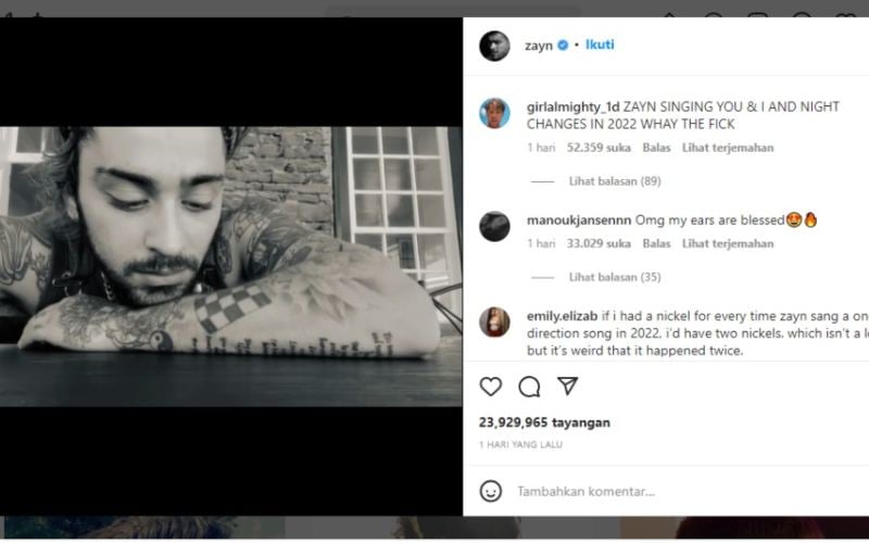  Viral! Zayn Malik Trending di Instagram, Setelah Posting Ini