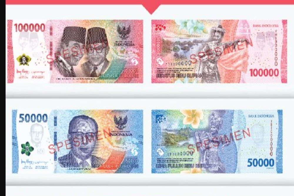 Pecahan uang kertas Tahun Emisi 2022./Bank Indonesia