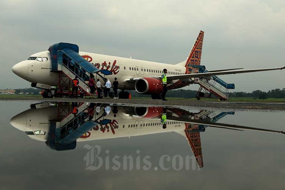 Pesawat Batik Air di Bandara Halim Perdana Kusuma, Jakarta, Rabu (14/2/2019). Bisnis - Nurul Hidayat