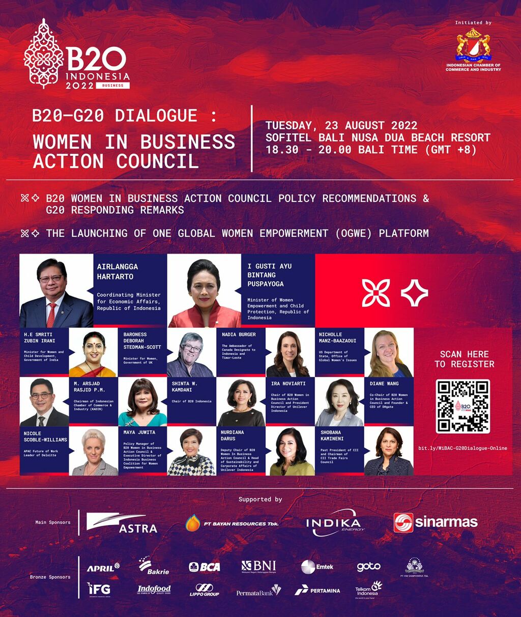  Perkuat Kebijakan Pro-Perempuan Melalui Platform OGWE, B20 Women in Business Action Council Gelar Dialog B20-G20