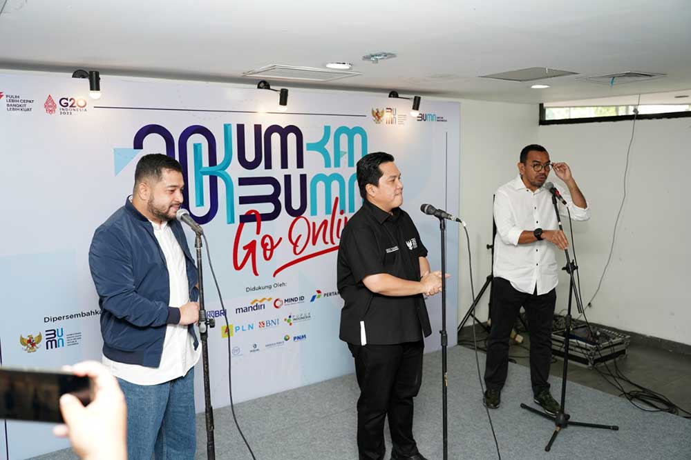  Erick Thohir Luncurkan 30.000 UMKM Binaan BUMN Go Online