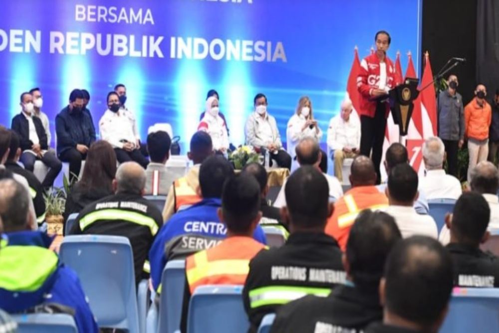  Jokowi dan Rombongan Tinjau Tambang Grasberg PT Freeport Indonesia