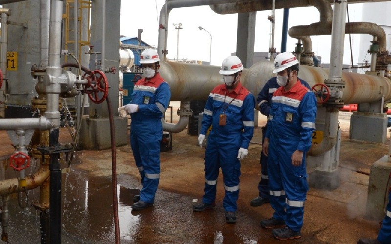 Perwira Kilang Pertamina Dumai mengikuti kegiatan Pulse Check. /Istimewa