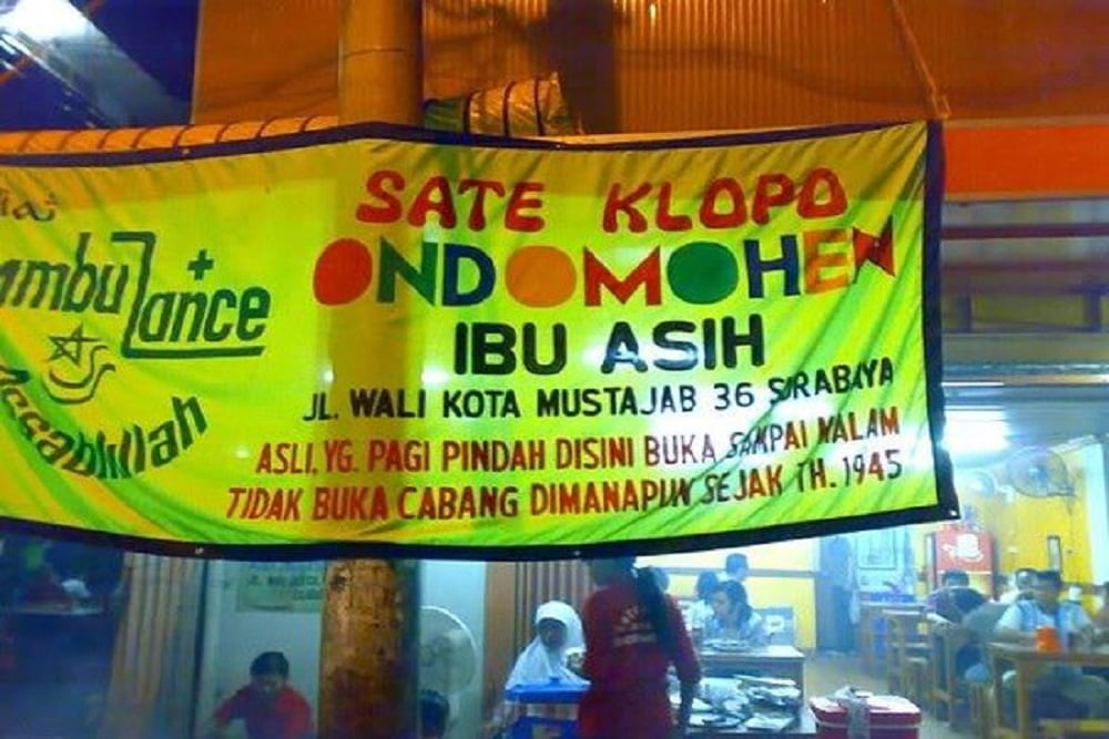  Sate Kelopo Ondomohen Bu Asih, Kuliner Wajib untuk Pelancong Surabaya