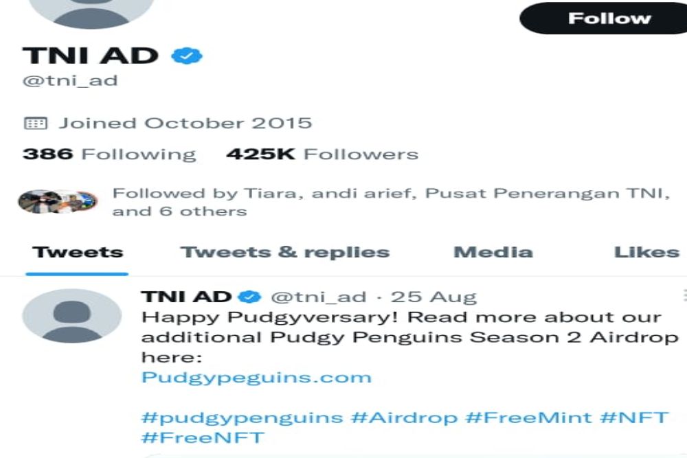  Twitter TNI AD Diretas Sejak Sebulan Lalu, Kadispen AD Beri Penjelasan