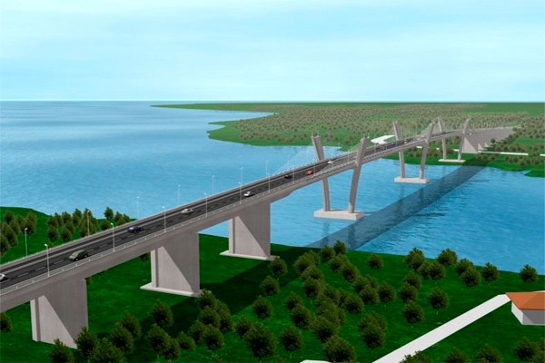 Ilustrasi Jembatan Malaka-Dumai yang diusulkan Pemerintah Malaysia /skycrapcity.