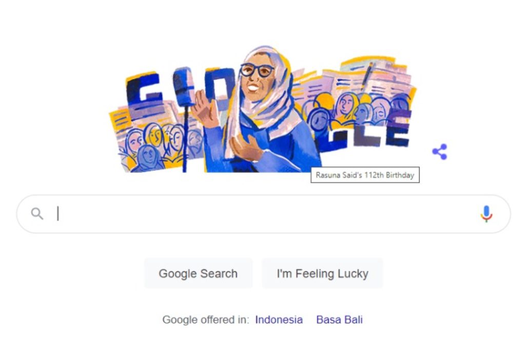 Rasuna Said, Pahlawan Nasional Wanita yang jadi Google Doodle Hari Ini