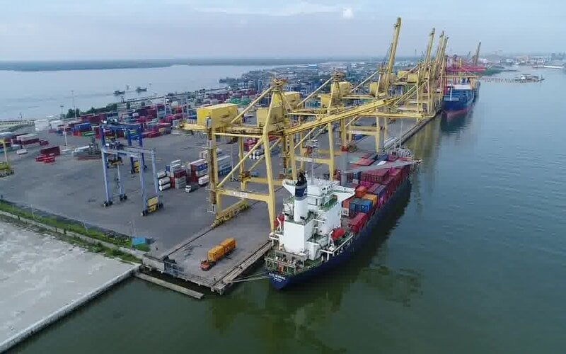 Foto udara Pelabuhan Terminal Petikemas Belawan/Bisnis-Adam Rumansyah