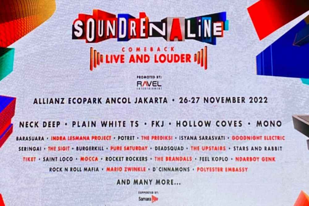  Harga Tiket dan Daftar Line Up Soundrenaline 2022