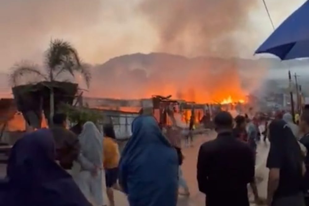  Gempa Terkini, Pasar Sarulla Tapanuli Utara Terbakar Akibat Konsleting Listrik