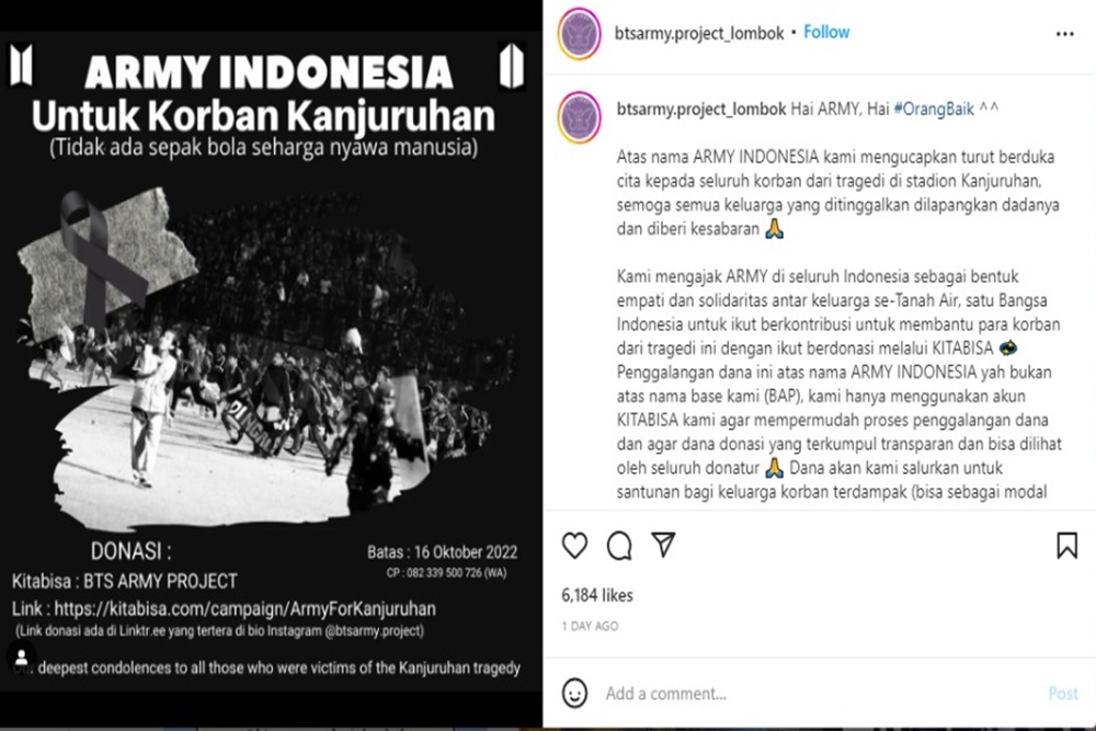  BTS Army Donasi Korban Stadion Kanjuruhan Malang, Dana Terkumpul hingga Rp400 Jutaan