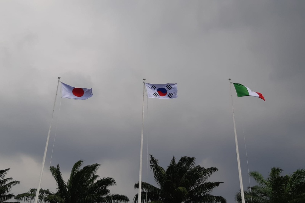  Pembukaan P20, Bendera Korea Selatan Dikibarkan Terbalik di Gedung DPR