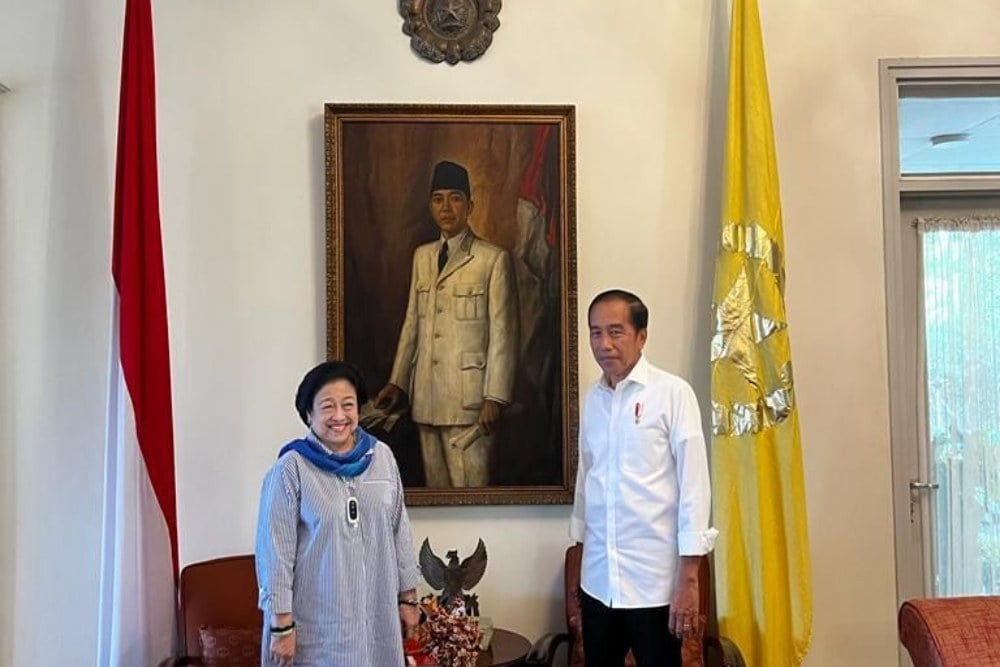 Pengamat Sebut Megawati dan Jokowi Berunding Cari Lawan Sepadan untuk Anies. Ketua Umum PDIP Megawati Soekarnoputri dan Presiden Joko Widodo bertemu empat mata selama dua jam di Batu Tulis, Bogor Jawa Barat, Sabtu (8/10/2022)./Istimewa