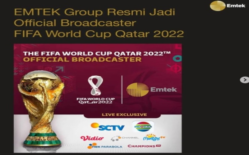  Indeks LQ45 Melemah, Saham Pemegang Hak Siar Piala Dunia 2022 Jatuh 4,6 Persen