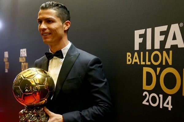 Cristiano Ronaldo saat meneria penghargaan Ballon dOr 2014/ESPN