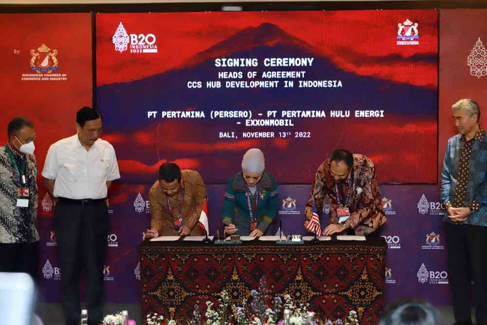  Pertamina Gandeng ExxonMobil Kembangkan Proyek Hub Penyimpanan Karbon