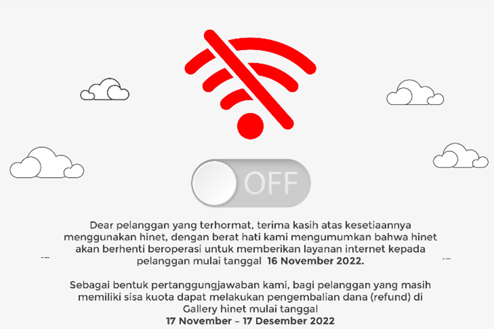  Berca Tutup Layanan Internet Hinet Mulai Besok 16 November 2022 