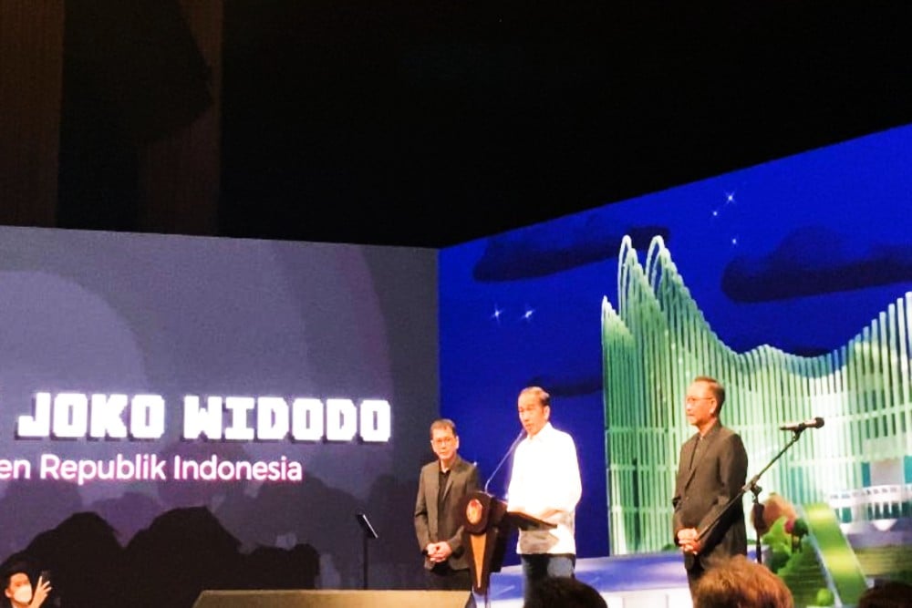 Presiden Joko Widodo (Jokowi), Jumat (28/10/2022), menyampaikan bahwa kehadiran Jagat menjadi platform dunia virtual pertama sebagai penghubung dengan Ibu Kota Nusantara (IKN). JIBI/Bisnis-Akbar Evandio