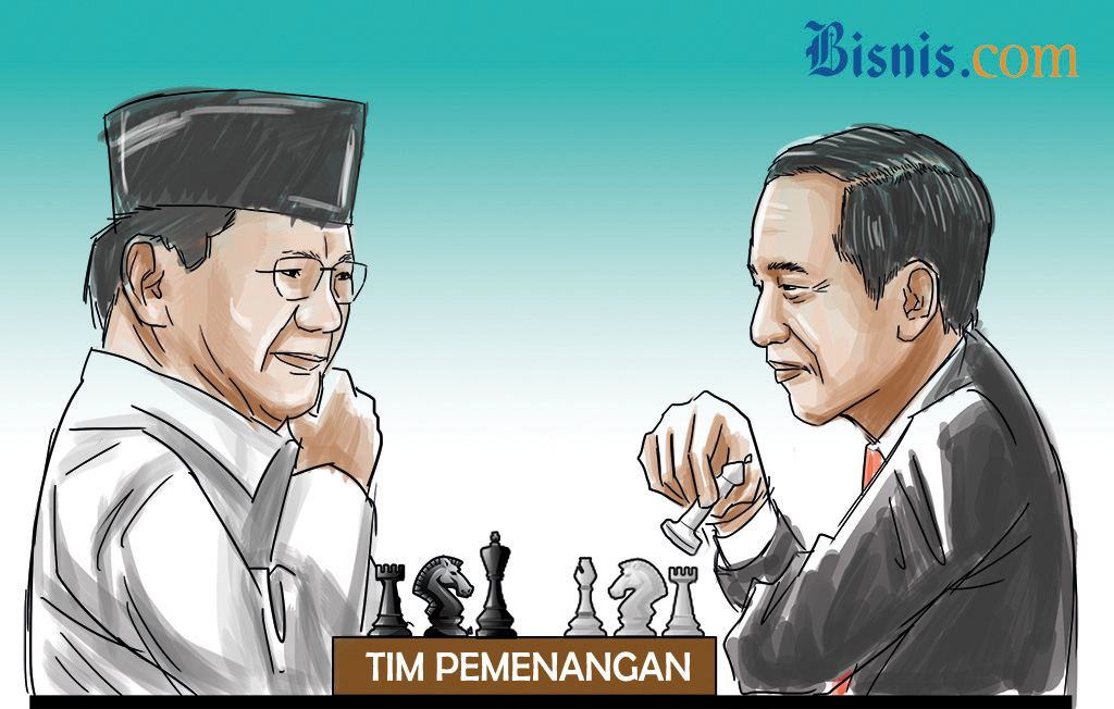 Ilustrasi Prabowo Subianto dan Presiden Joko Widodo./Bisnis.com