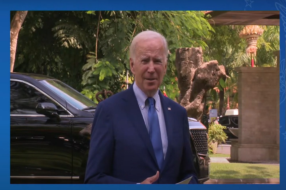 Presiden AS Joe Biden memberikan keterangan soal serangan rudal ke Polandia di Nusa Dua, Bali pada Rabu (16/11/2022). Dok Youtube White House.