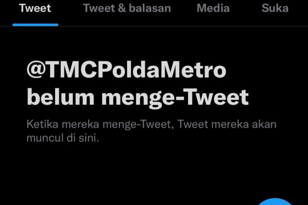 Twitter TMC Polda Metro Tidak Bisa Diakses, Polisi: Ganguan Server / Tangkapan layar Twitter @TMCPoldaMetro