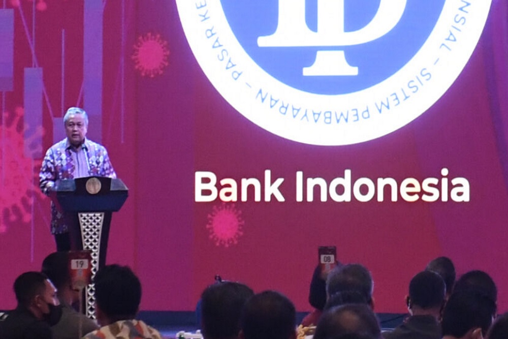 Gubernur Bank Indonesia Perry Warjiyo memberikan kata sambutan saat pertemuan Tahunan BI, Rabu (30/11/2022). Dok. BPMI Setpres RI.