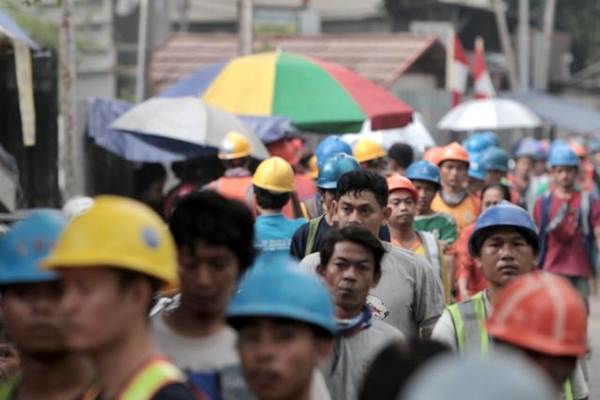 Para pekerja seusai beraktivitas/JIBI-Nurul Hidayat