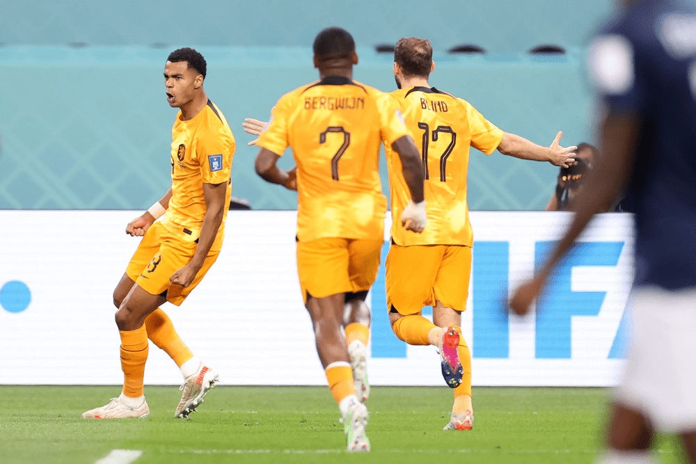 Selebrasi Cody Gakpo usai mencetak gol untuk timnas Belanda saat menghadapi Ekuador di Piala Dunia 2022/FIFA