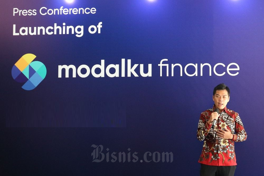 President Director Modalku Finance Steven Gunawan dalam acara konferensi pers bertajuk ‘Launching of Modalku Finance’ di Jakarta, Selasa (22/11/2022)/Bisnis-Rika Anggraeni