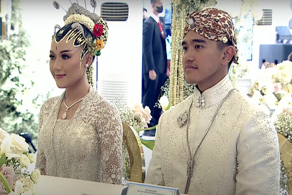Proses akad nikah Kaesang Pangarep dan Erina Gudono di Royal Ambarrukmo, Sabtu (10/12/2022).