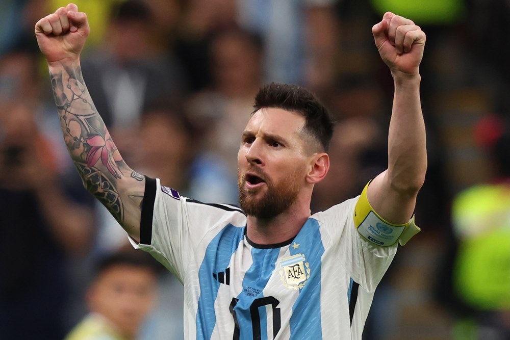 Striker Argentina, Lionel Messi di Piala Dunia 2022/FIFA