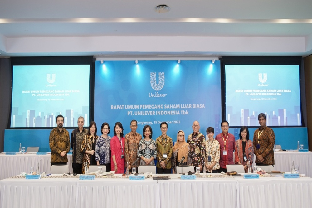 Rapat Umum Pemegang Saham Luar Biasa (RUPSLB) PT Unilever Indonesia Tbk. (UNVR) pada Kamis (15/12/2022) /Do.UNVR.