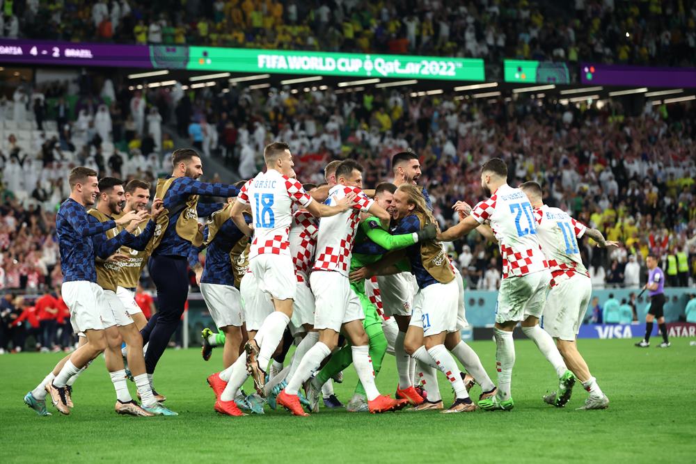 Timnas Kroasia di Piala Dunia 2022. Hasil Kroasia vs Maroko. Seru! Saling Balas Gol, Skor Sama Kuat 1-1 (Menit 20). /FIFA