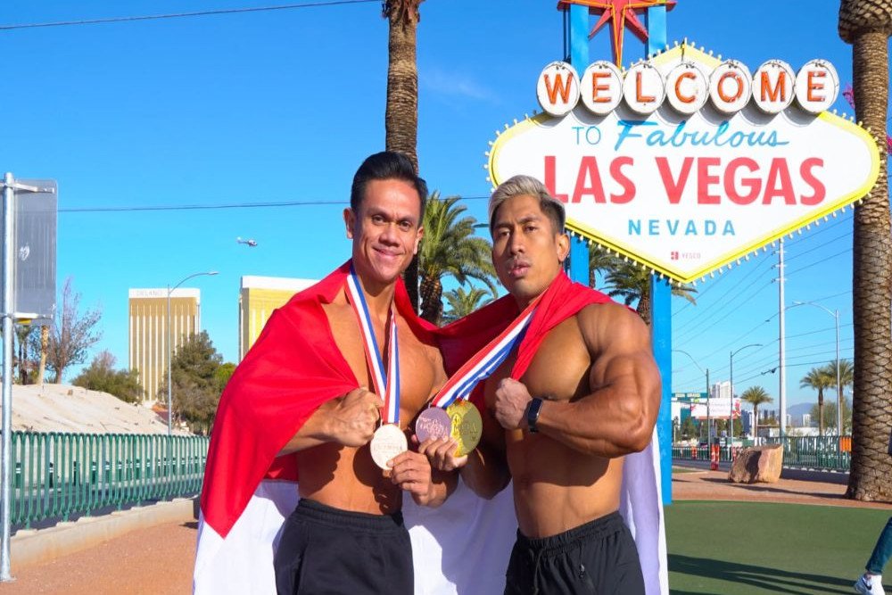 Chris Putra dan Fareza Febri berhasil menorehkan prestasi manis dalam ajang kejuaraan Amateur Olympia Las Vegas 2022/Evolene Indonesia