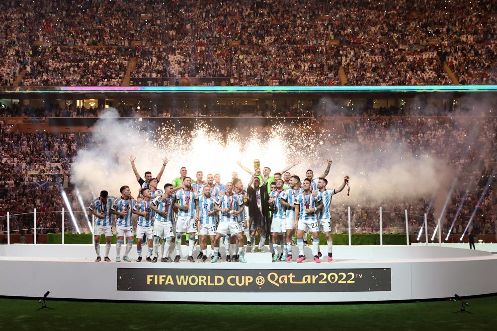 Selebrasi timnas Argentina usai menjadi juara Piala Dunia 2022/FIFA