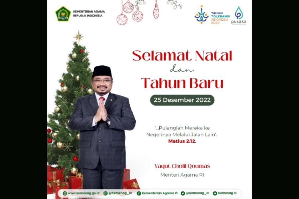  Pesan Menag di Perayaan Natal 2022: Tebarkan Nilai-nilai Kebaikan