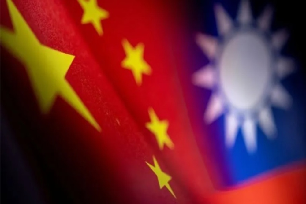 Ilustrasi bendera China dan Taiwan. - Antara