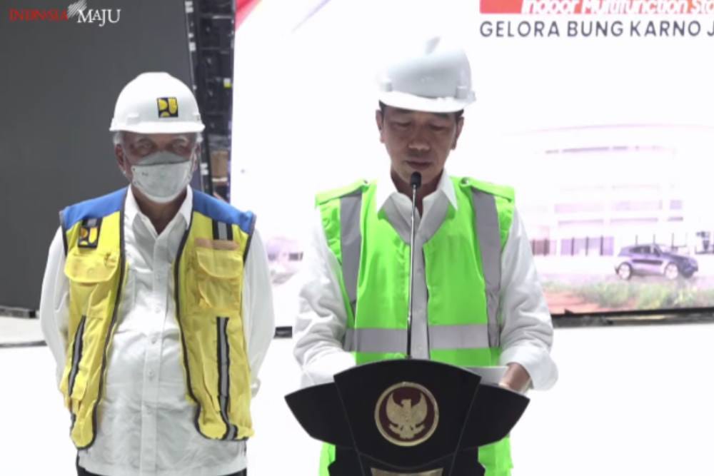  Topping Off Stadion Indoor Multifungsi GBK Selesai, Ini Pesan Jokowi