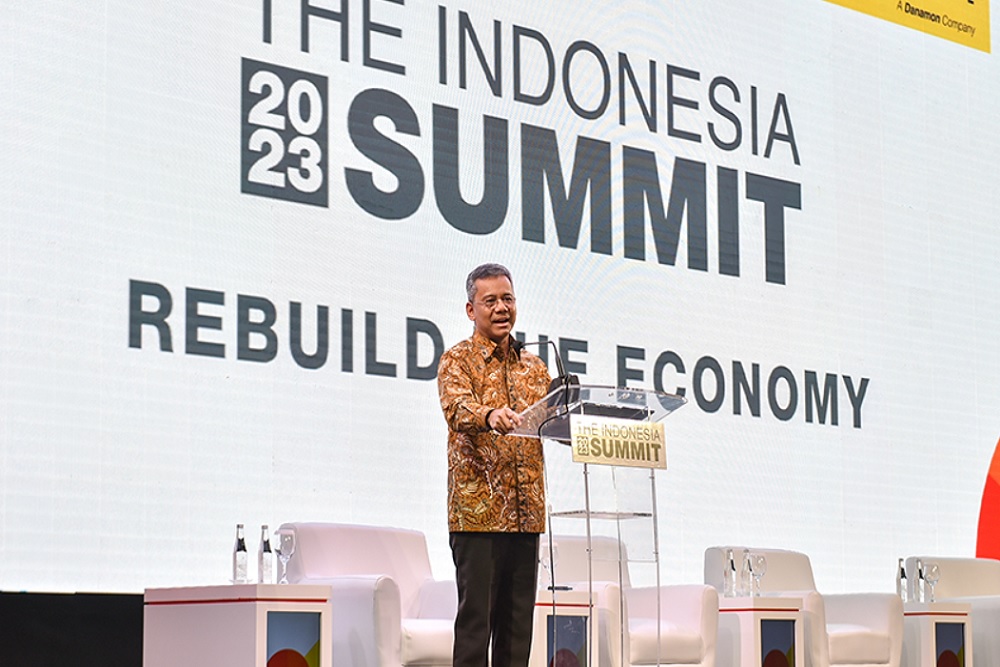 Wamenkeu RI Suahasil Nazara dalam acara The Indonesia 2023 Summit: Rebuild the Economy di Jakarta, Kamis (27/10/2022)./Dok. Kemenkeu