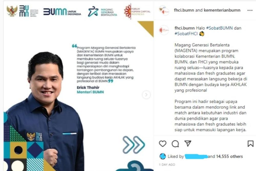  Kementerian BUMN Buka Program Magang Mahasiswa dan Fresh Graduates