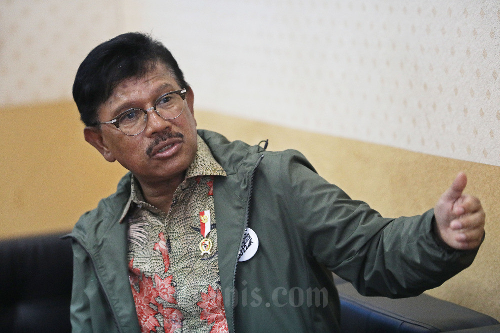 Menteri Komunikasi dan Informatika Johnny G. Plate memberikan pemaparan di Jakarta, Kamis (27/10/2022). Bisnis/Eusebio Chrysnamurti