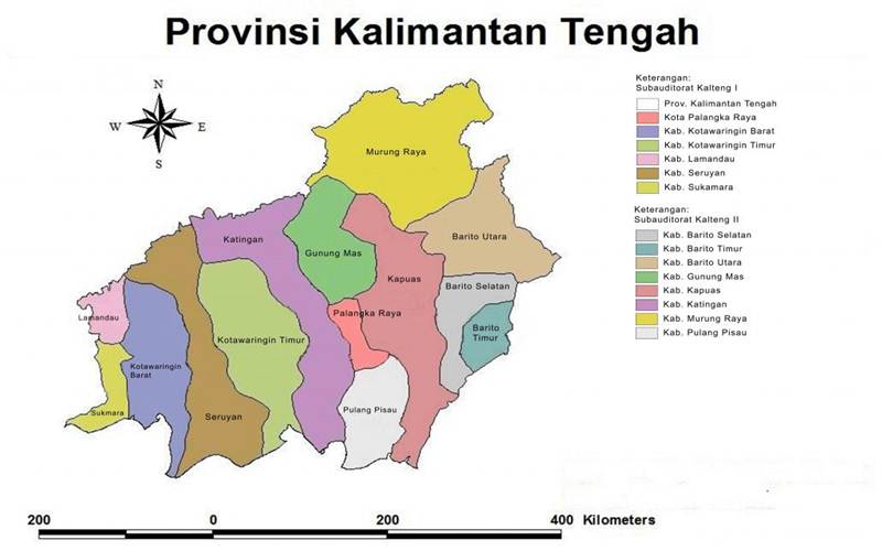 Peta Kalimantan Tengah./kalteng.bpk.go.id