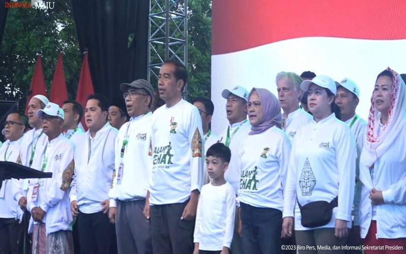  Puan dan Ganjar Ikut Jalan Sehat 100 Tahun NU Bareng Jokowi